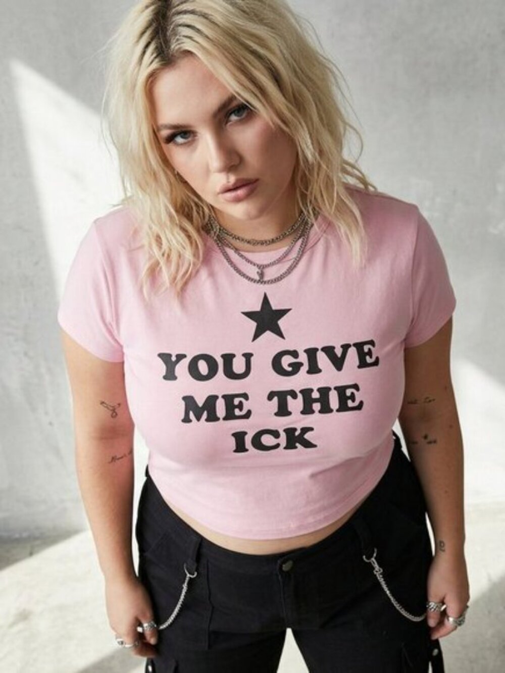 ORANGE KISS You Give Me The Ick baby tee size XL
